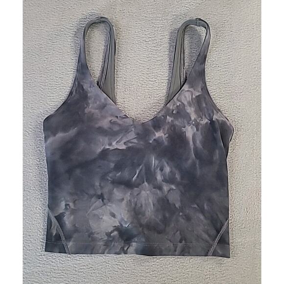 Lululemon Align Cropped Tank – Diamond Dye Asphalt Grey Size 0 - Picture 3 of 8